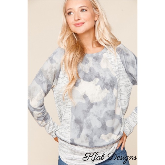 ❤️LAST 1! French Terry Soft Two Tone Camo Top! - Picture 5 of 8